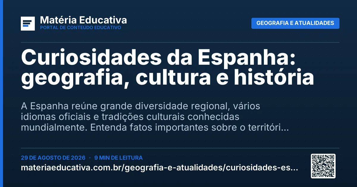 Resumo visual: Curiosidades da Espanha: geografia, cultura e história