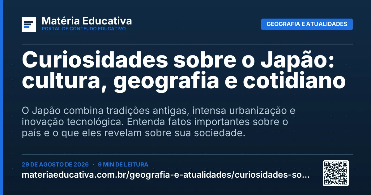 Resumo visual: Curiosidades sobre o Japão: cultura, geografia e cotidiano