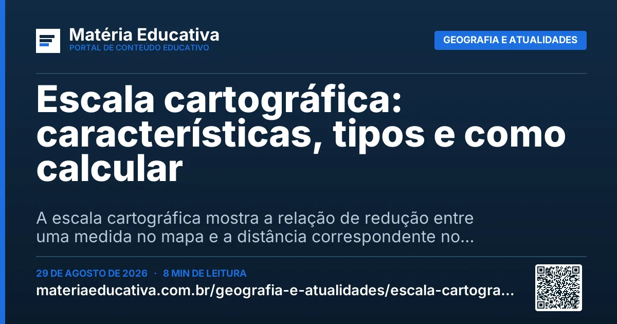 Resumo visual: Escala cartográfica: características, tipos e como calcular