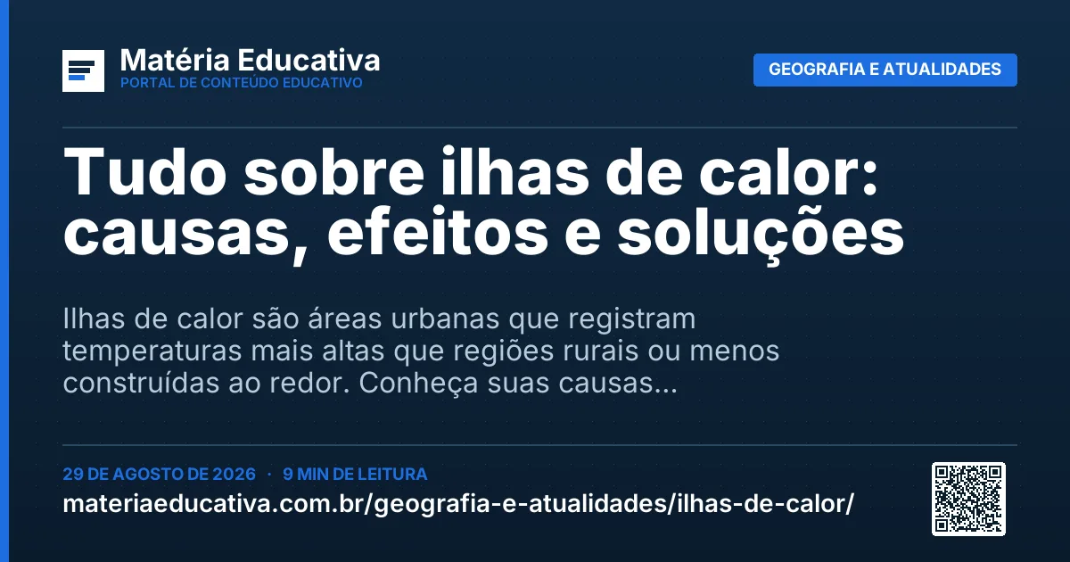Resumo visual: Tudo sobre ilhas de calor: causas, efeitos e soluções