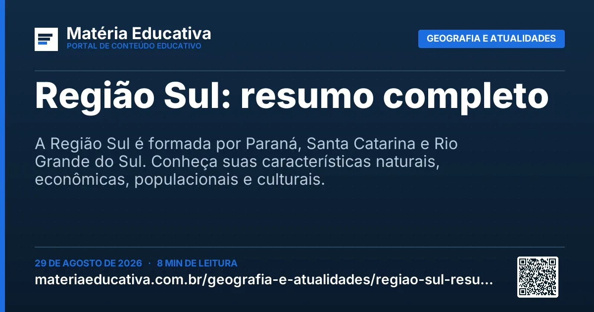 Resumo visual: Região Sul: resumo completo