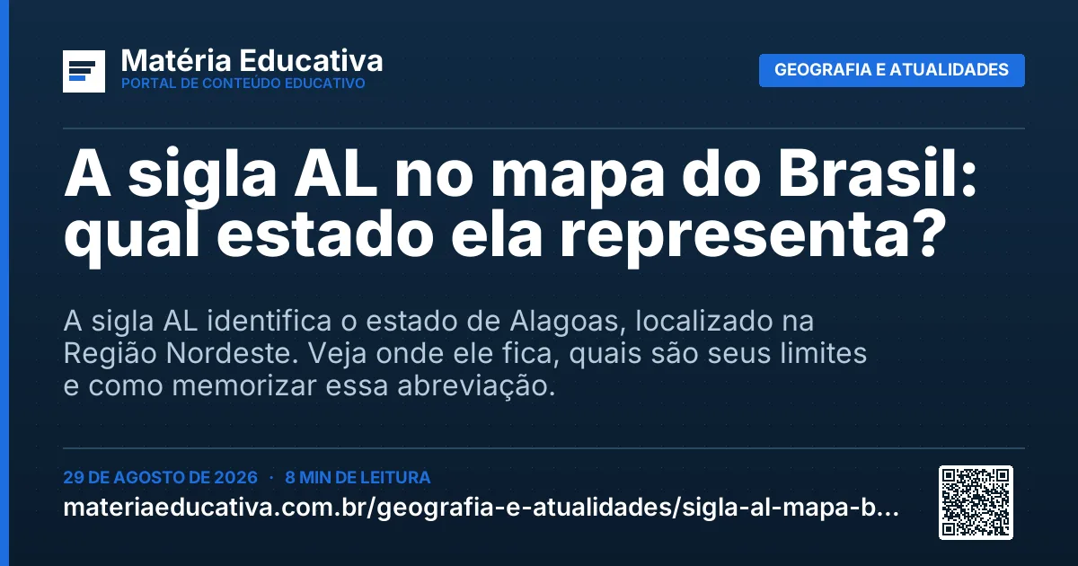 Resumo visual: A sigla AL no mapa do Brasil: qual estado ela representa?