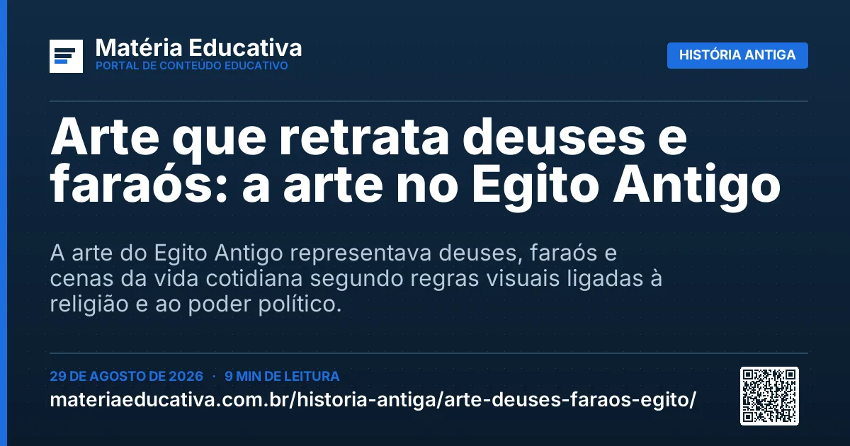 Resumo visual: Arte que retrata deuses e faraós: a arte no Egito Antigo