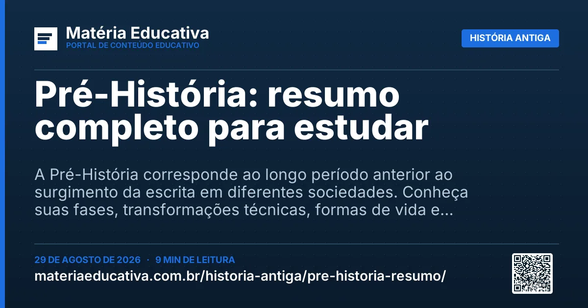 Resumo visual: Pré-História: resumo completo para estudar