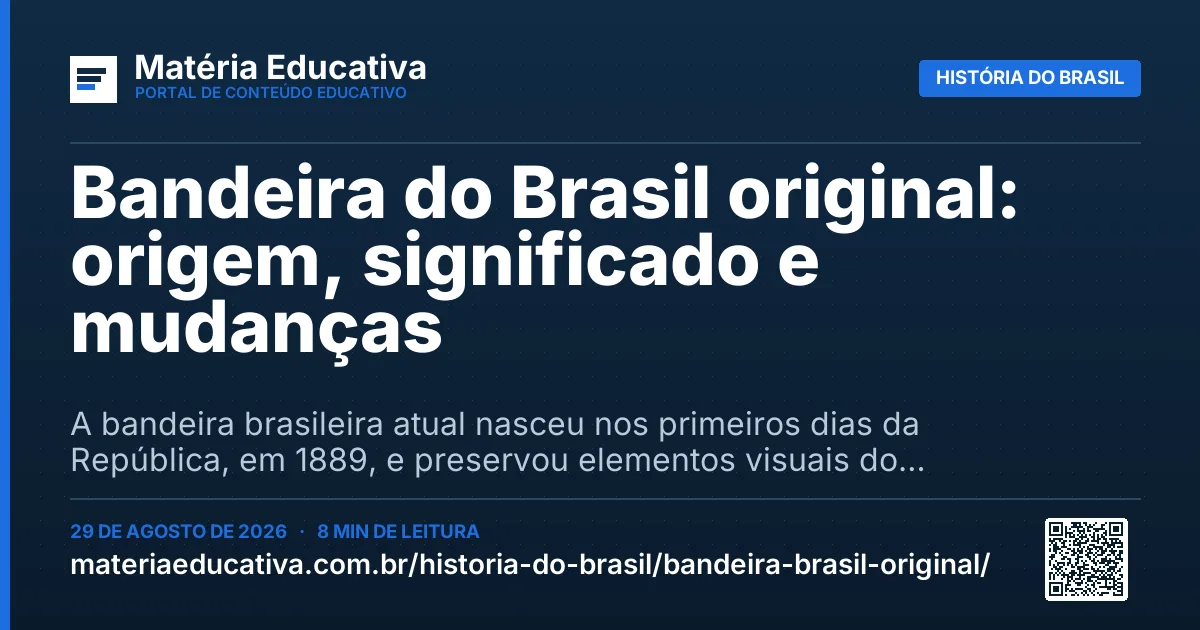 Resumo visual: Bandeira do Brasil original: origem, significado e mudanças