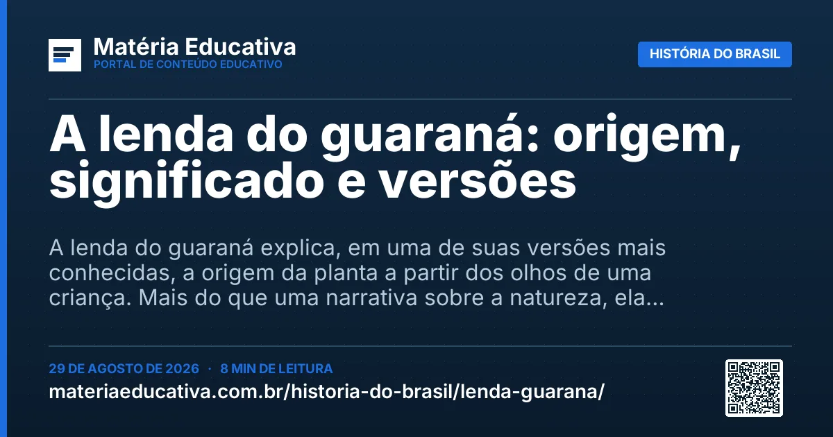 Resumo visual: A lenda do guaraná: origem, significado e versões