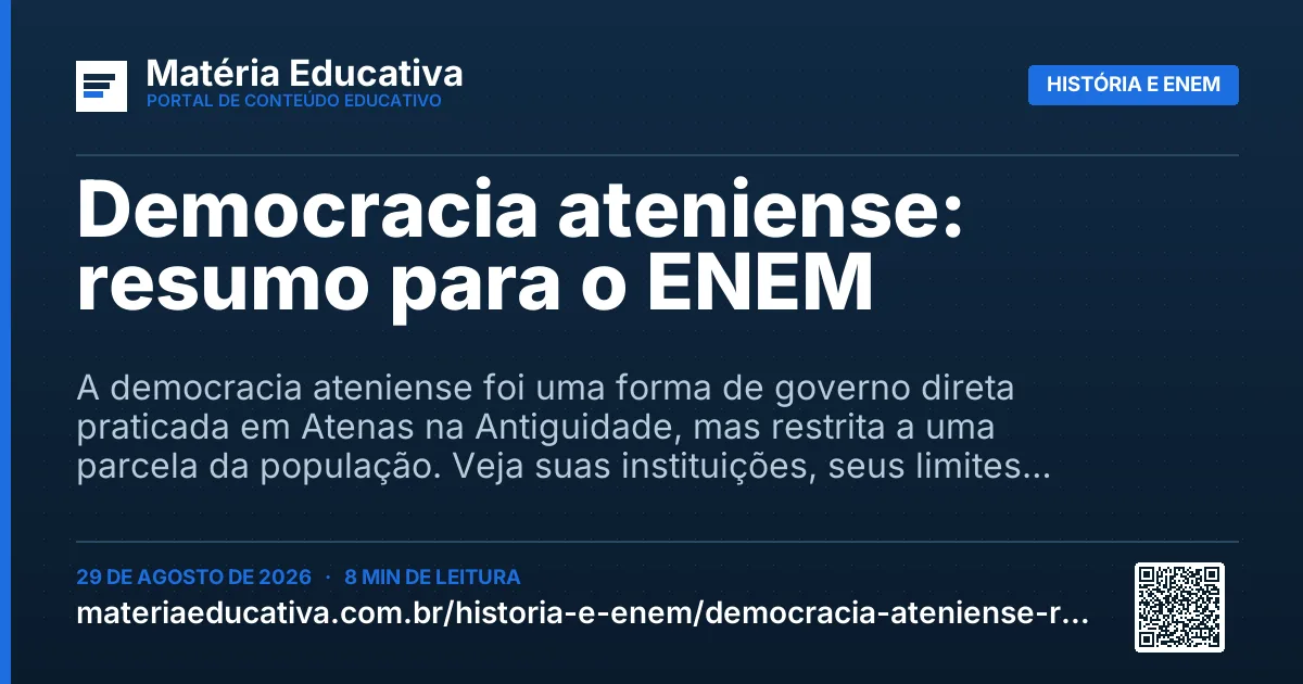 Resumo visual: Democracia ateniense: resumo para o ENEM