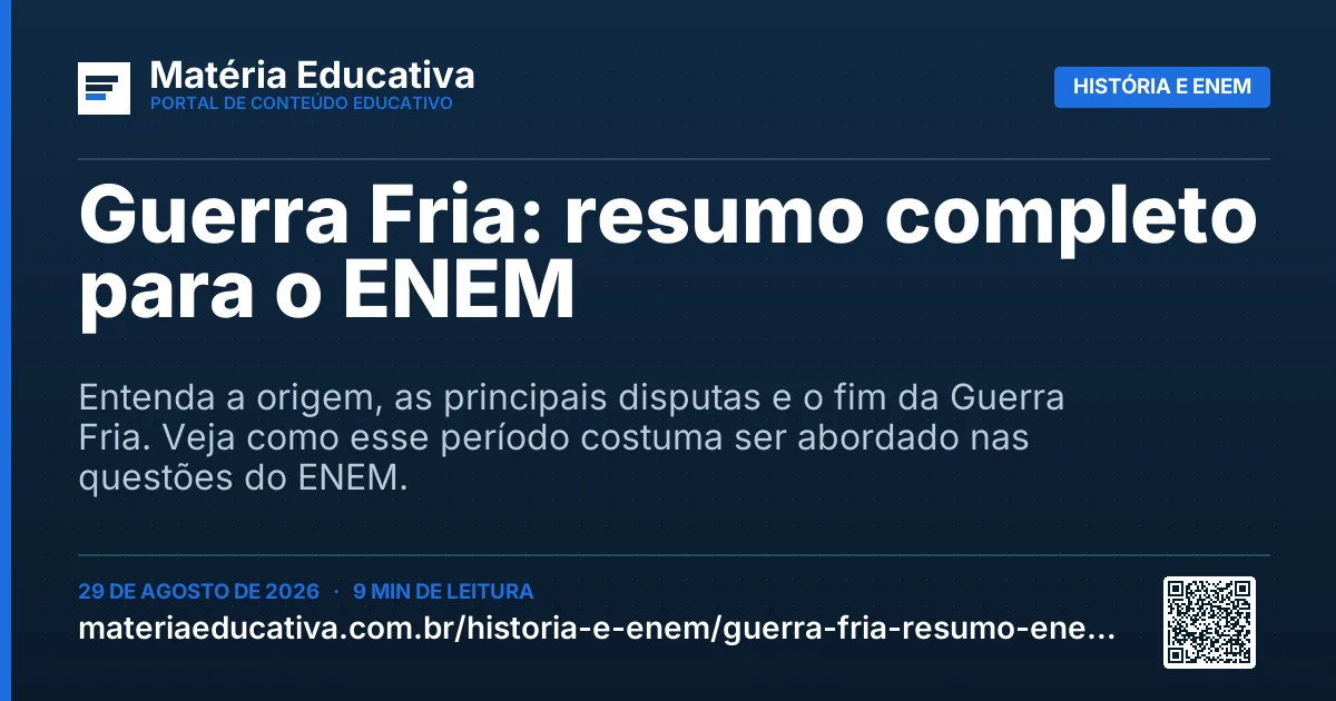 Resumo visual: Guerra Fria: resumo completo para o ENEM