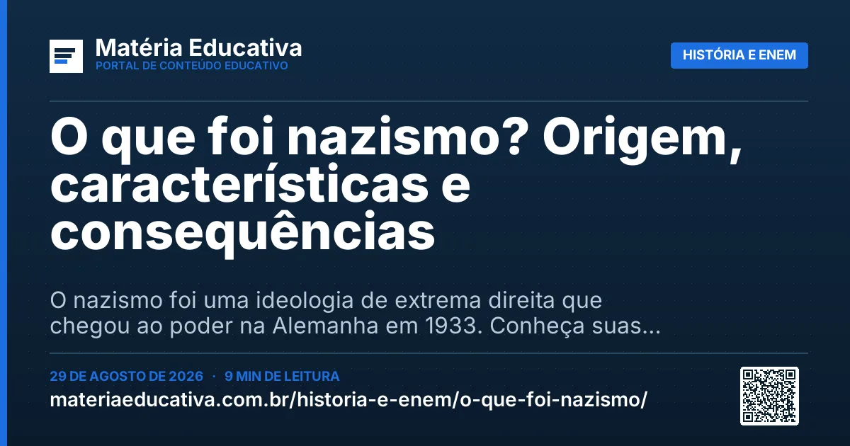 Resumo visual: O que foi nazismo? Origem, características e consequências