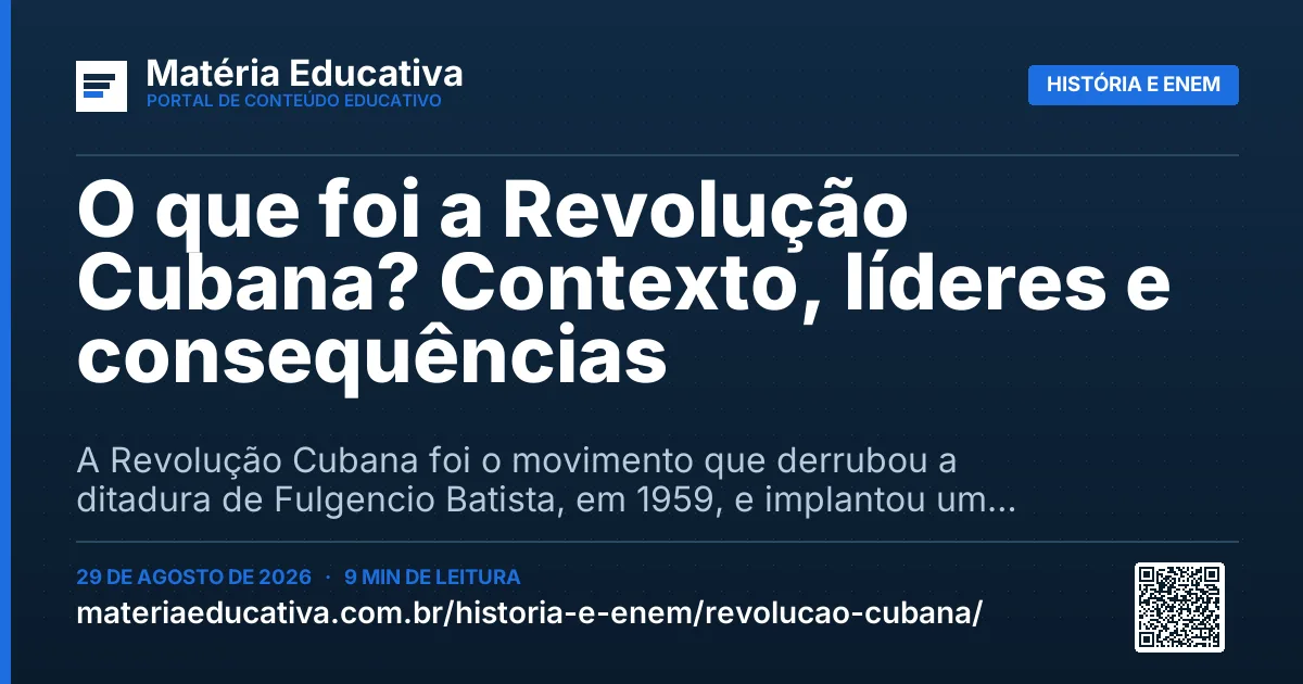 Resumo visual: O que foi a Revolução Cubana? Contexto, líderes e consequências
