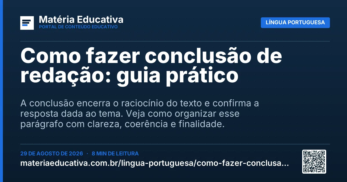 Resumo visual: Como fazer conclusão de redação: guia prático