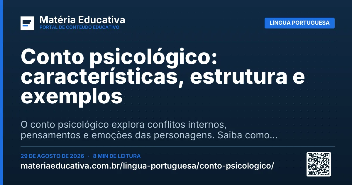 Resumo visual: Conto psicológico: características, estrutura e exemplos