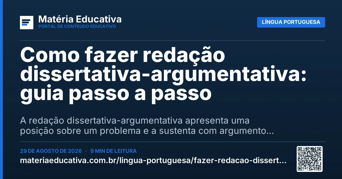 Resumo visual: Como fazer redação dissertativa-argumentativa: guia passo a passo