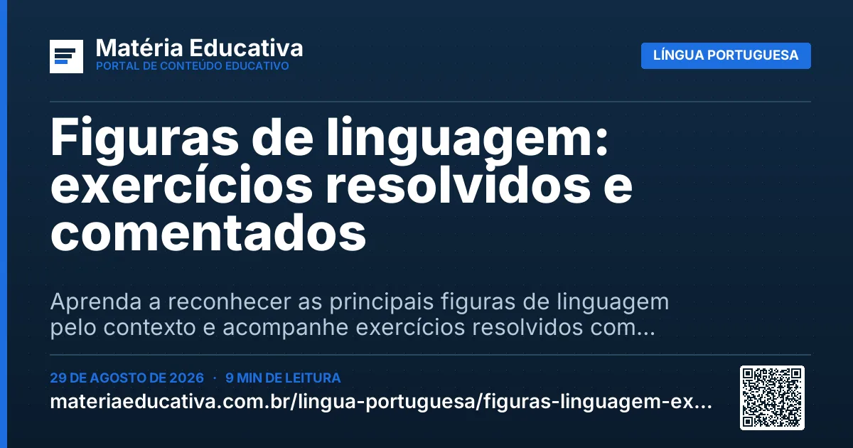 Resumo visual: Figuras de linguagem: exercícios resolvidos e comentados