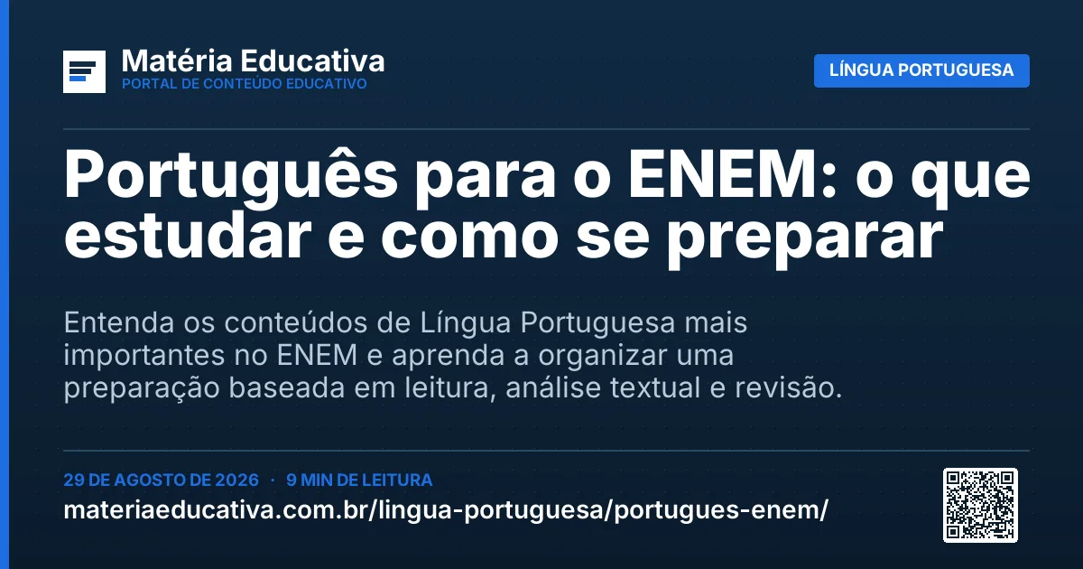 Resumo visual: Português para o ENEM: o que estudar e como se preparar