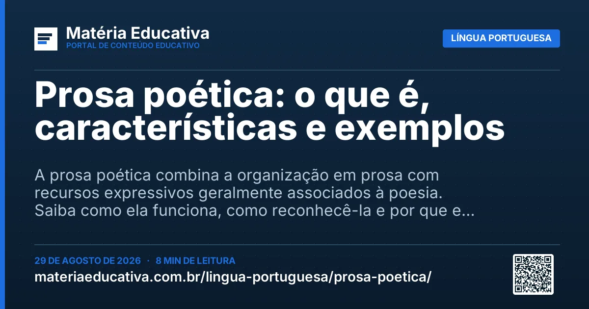 Resumo visual: Prosa poética: o que é, características e exemplos