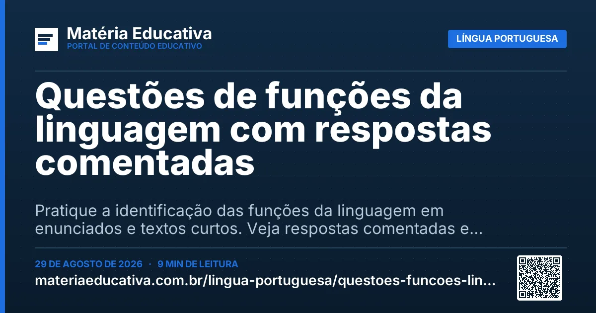 Resumo visual: Questões de funções da linguagem com respostas comentadas