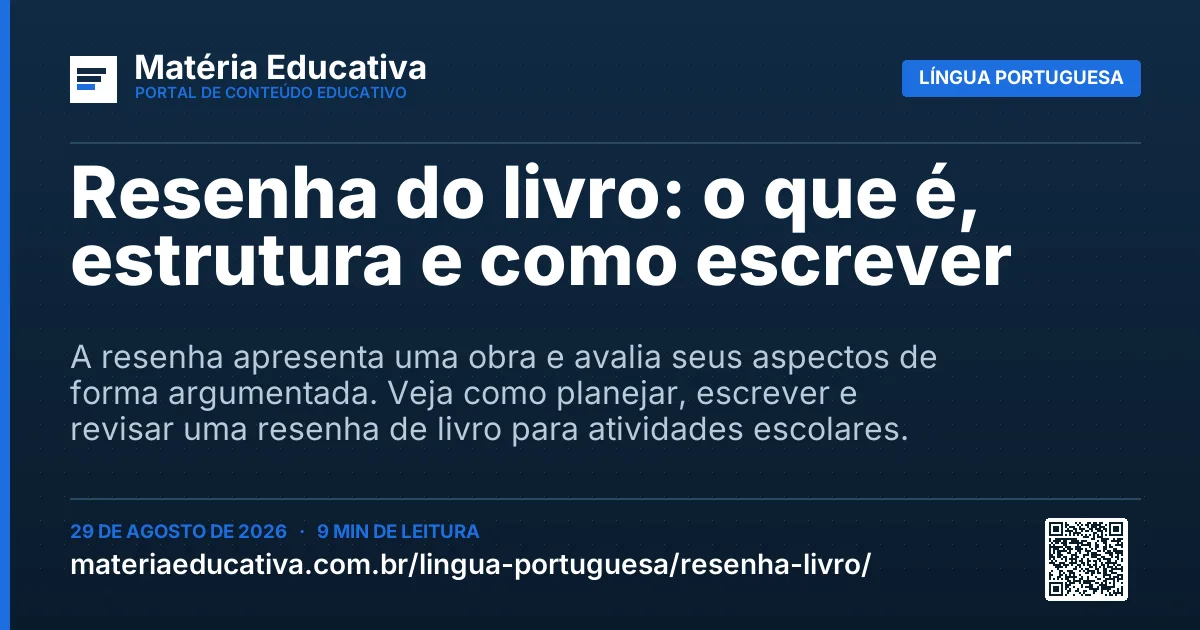 Resumo visual: Resenha do livro: o que é, estrutura e como escrever