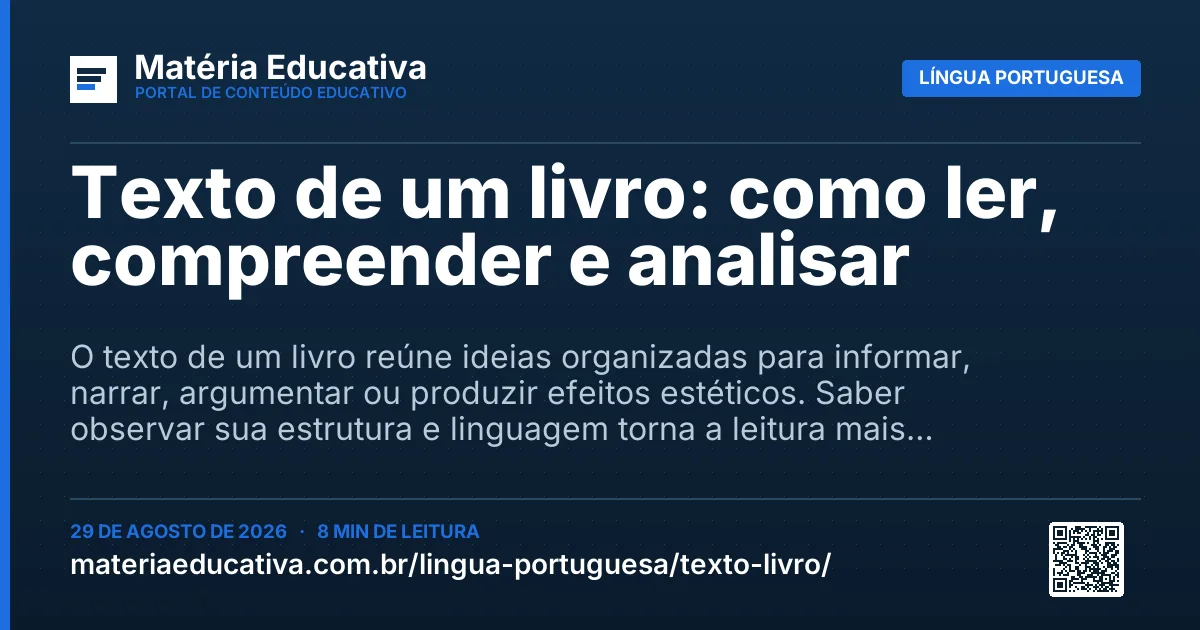 Resumo visual: Texto de um livro: como ler, compreender e analisar