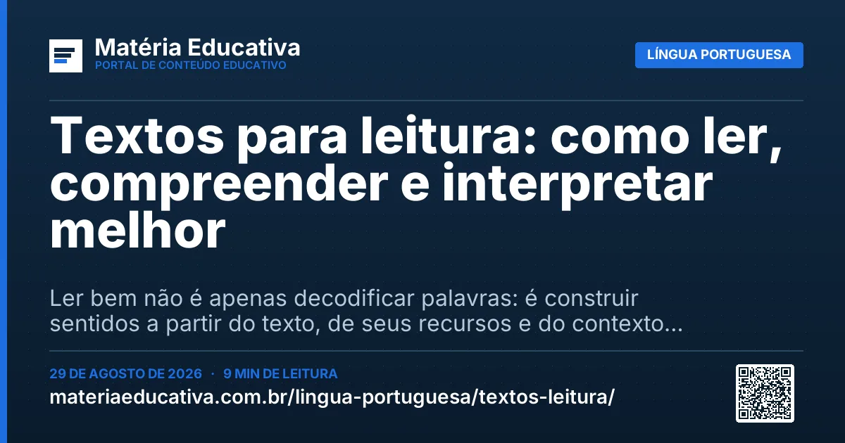 Resumo visual: Textos para leitura: como ler, compreender e interpretar melhor