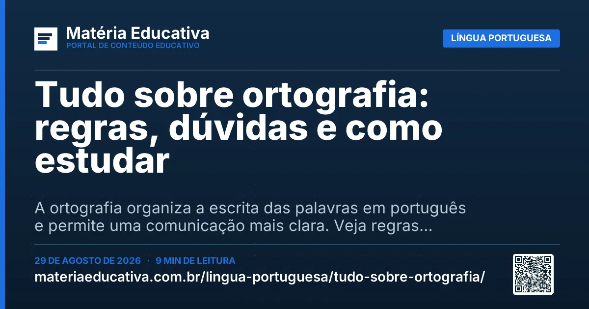 Resumo visual: Tudo sobre ortografia: regras, dúvidas e como estudar