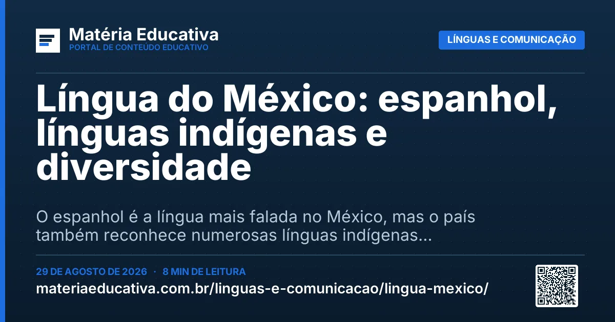 Resumo visual: Língua do México: espanhol, línguas indígenas e diversidade