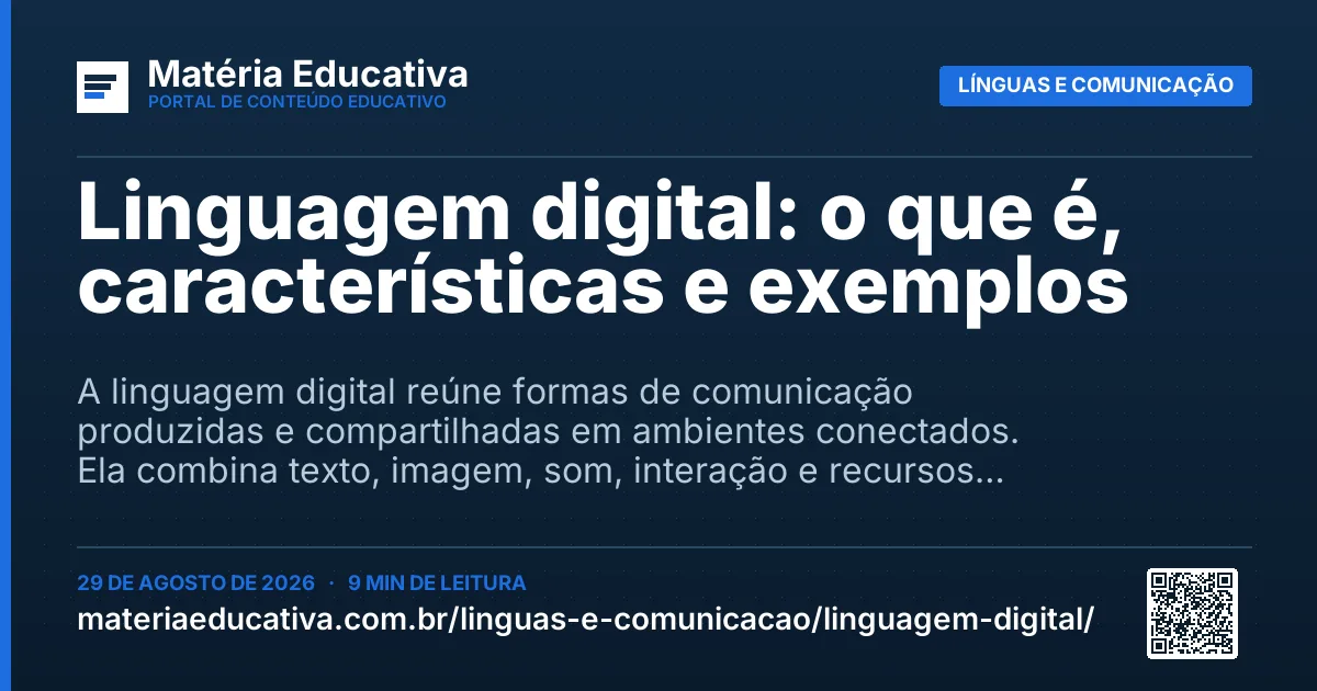 Resumo visual: Linguagem digital: o que é, características e exemplos