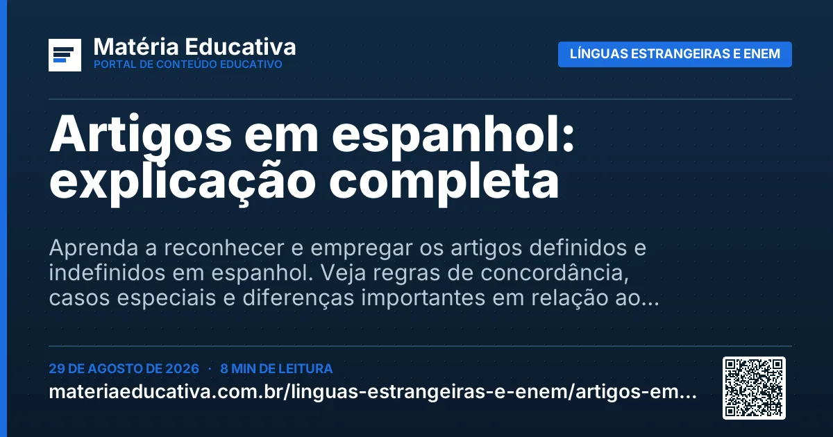 Resumo visual: Artigos em espanhol: explicação completa