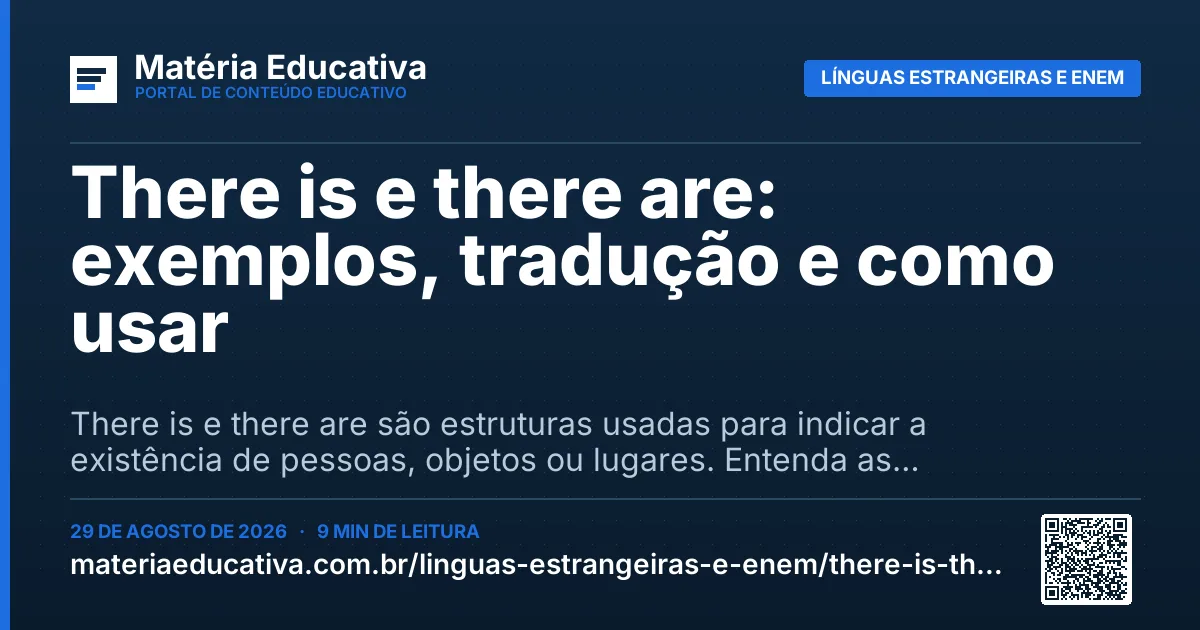 Resumo visual: There is e there are: exemplos, tradução e como usar