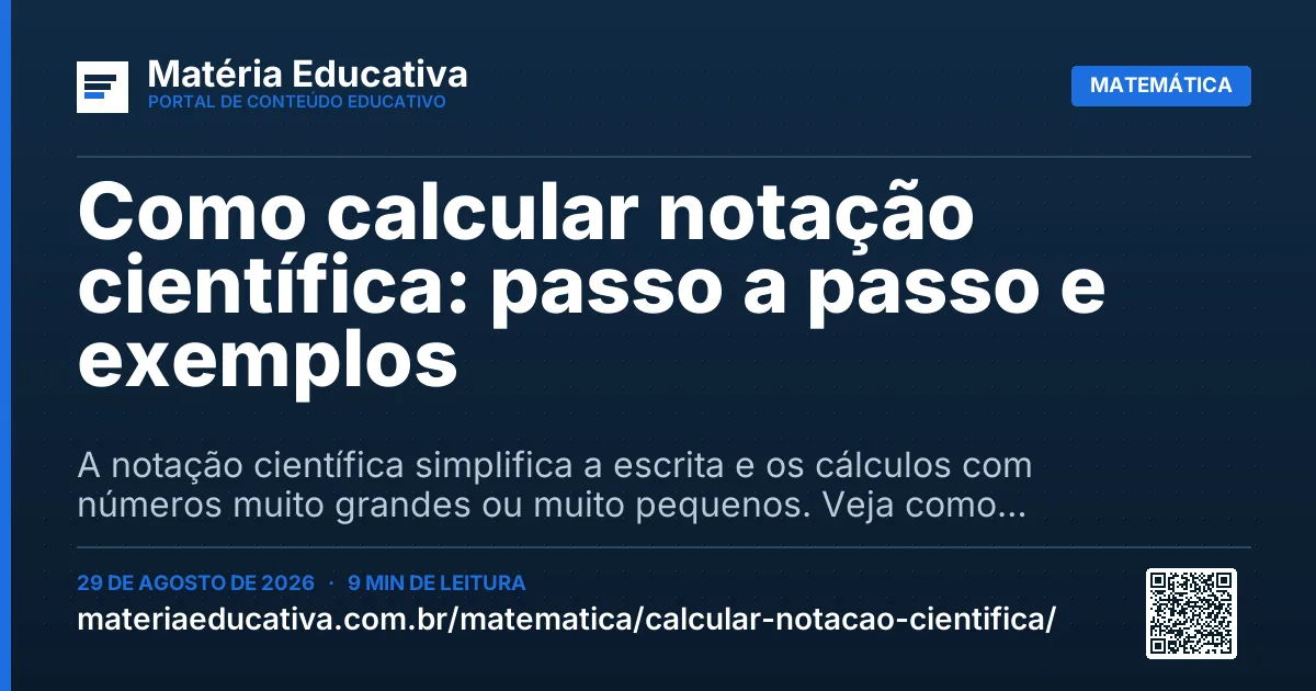 Resumo visual: Como calcular notação científica: passo a passo e exemplos
