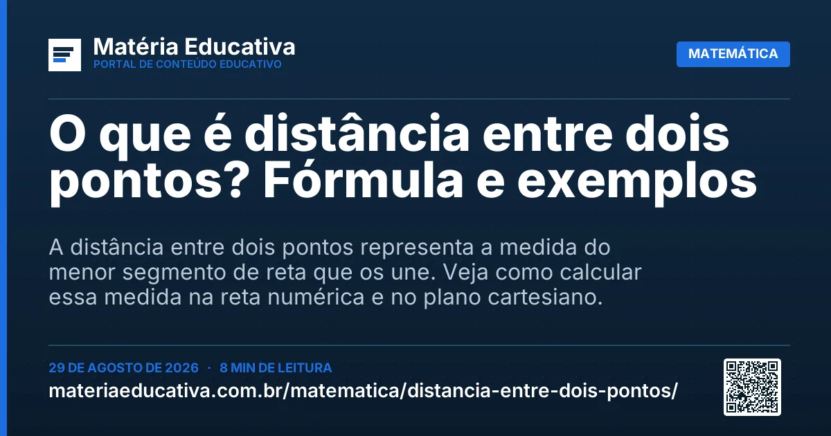 Resumo visual: O que é distância entre dois pontos? Fórmula e exemplos