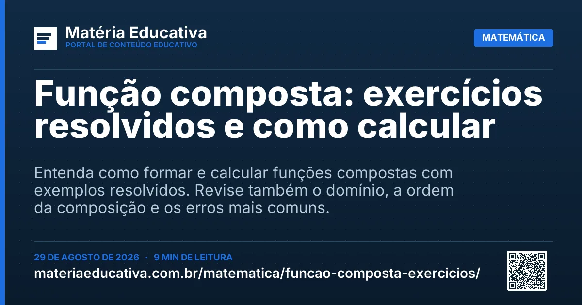 Resumo visual: Função composta: exercícios resolvidos e como calcular
