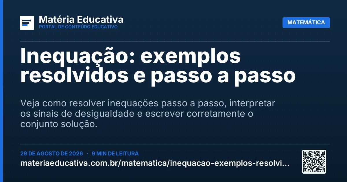 Resumo visual: Inequação: exemplos resolvidos e passo a passo