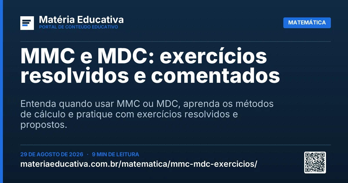 Resumo visual: MMC e MDC: exercícios resolvidos e comentados