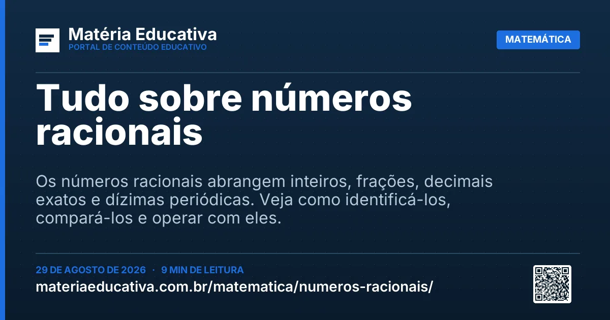 Resumo visual: Tudo sobre números racionais