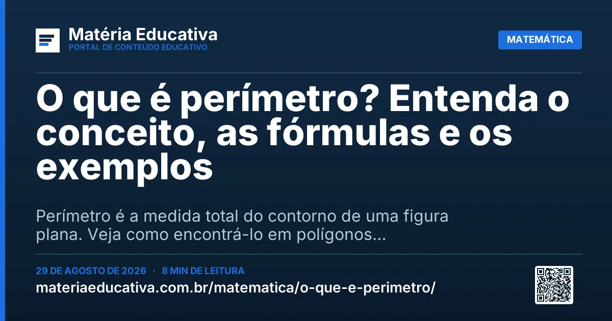 Resumo visual: O que é perímetro? Entenda o conceito, as fórmulas e os exemplos
