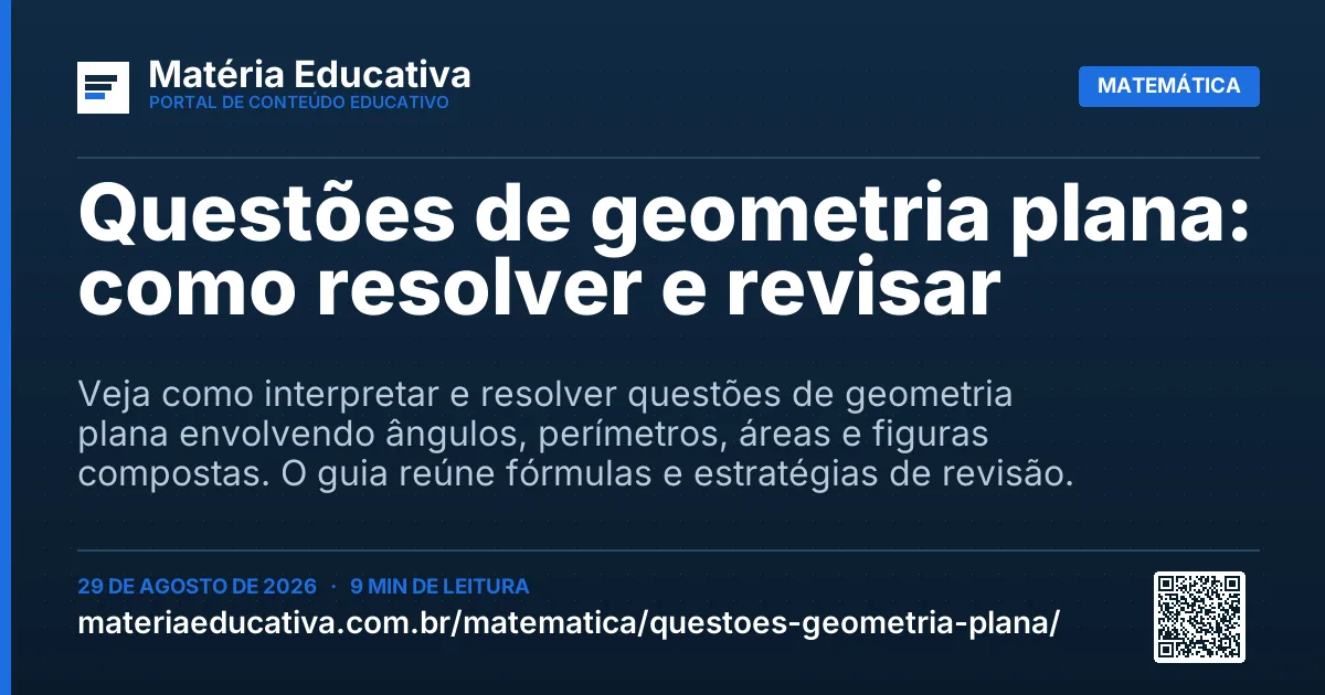 Resumo visual: Questões de geometria plana: como resolver e revisar