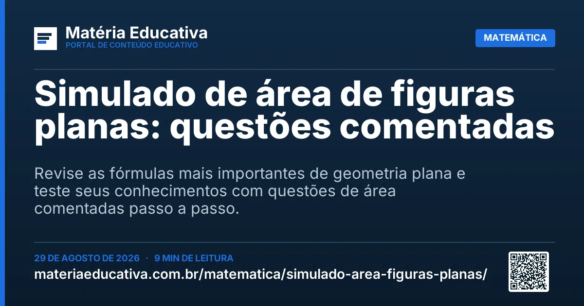 Resumo visual: Simulado de área de figuras planas: questões comentadas