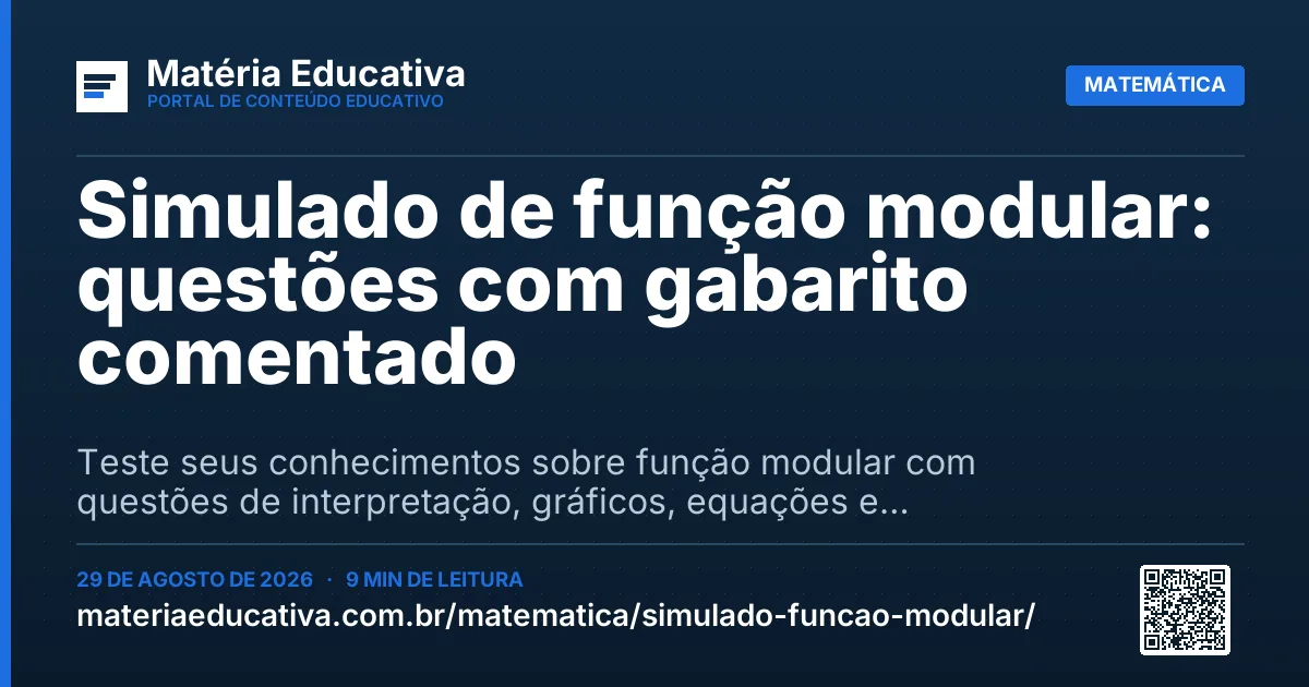 Resumo visual: Simulado de função modular: questões com gabarito comentado