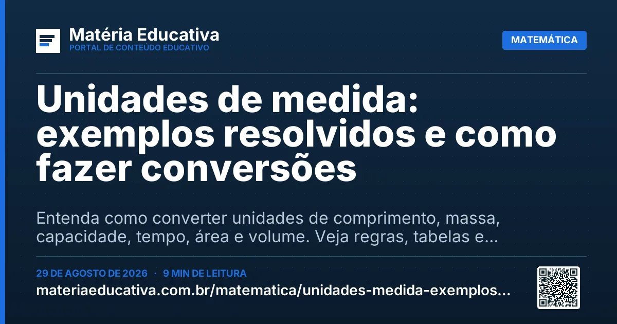 Resumo visual: Unidades de medida: exemplos resolvidos e como fazer conversões