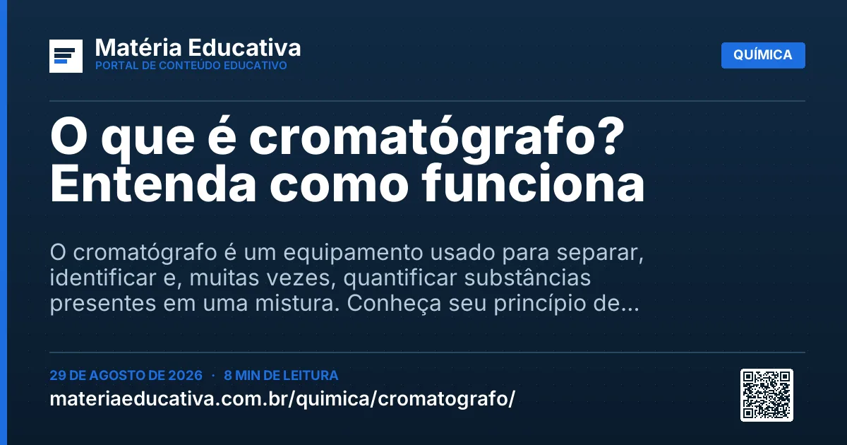 Resumo visual: O que é cromatógrafo? Entenda como funciona