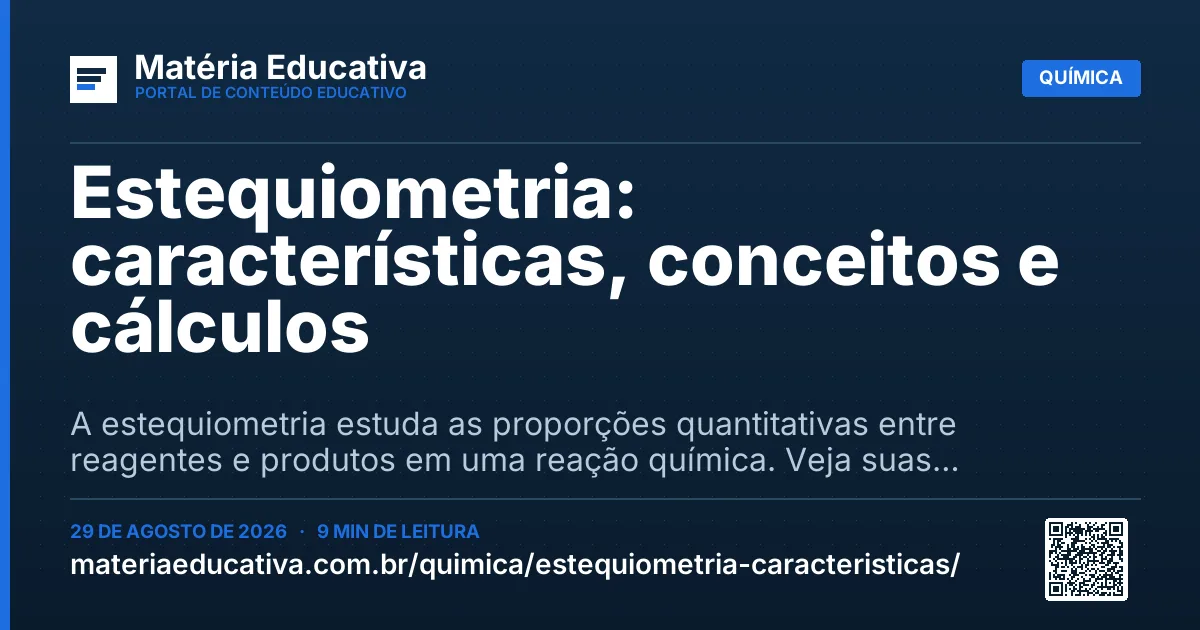 Resumo visual: Estequiometria: características, conceitos e cálculos