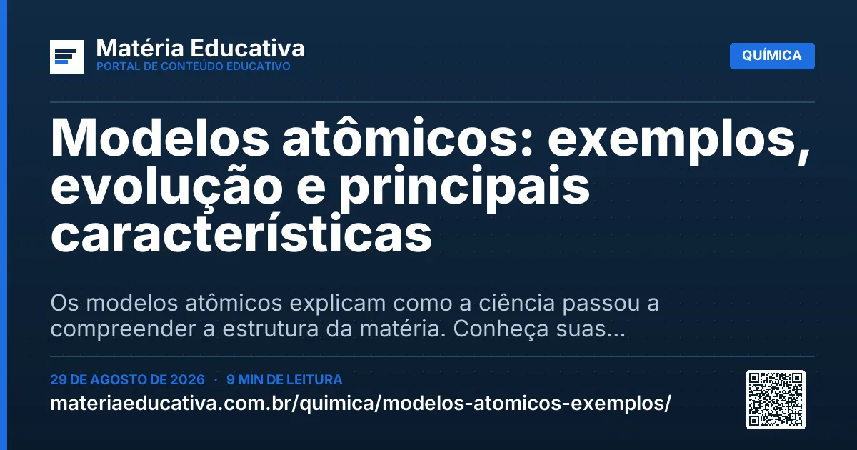 Resumo visual: Modelos atômicos: exemplos, evolução e principais características