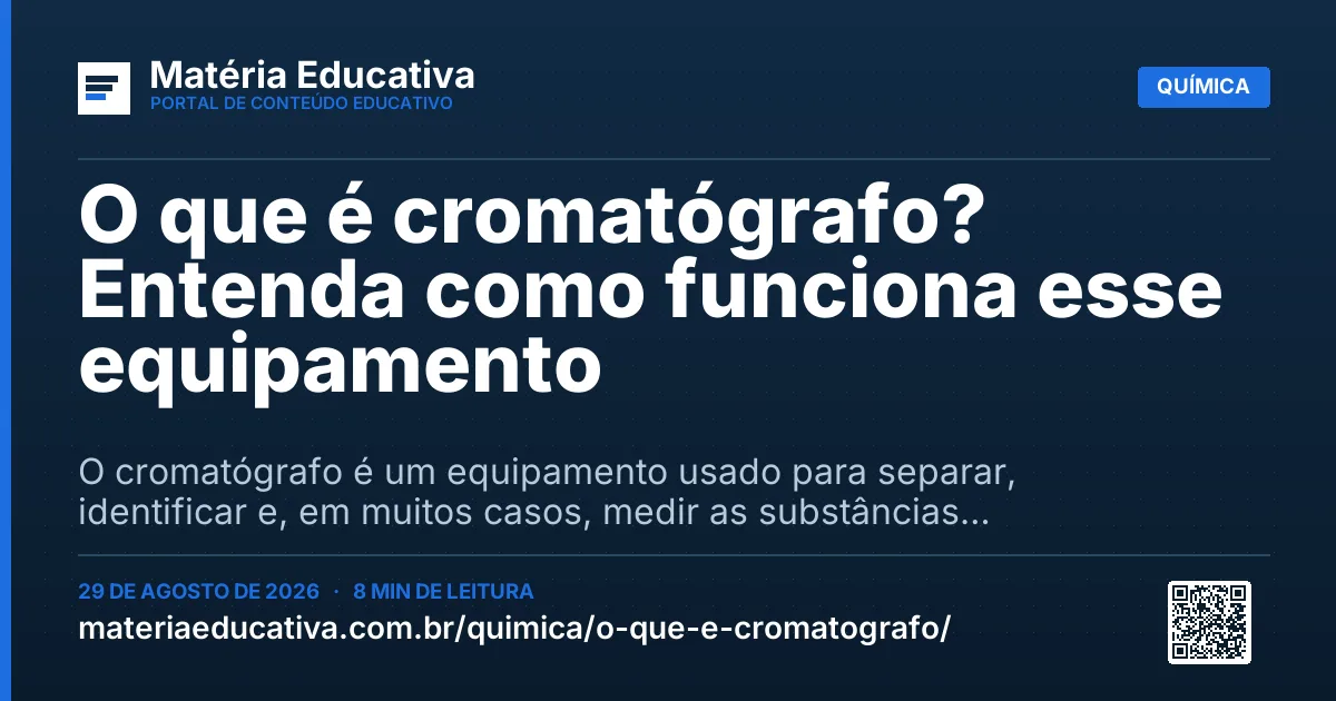 Resumo visual: O que é cromatógrafo? Entenda como funciona esse equipamento