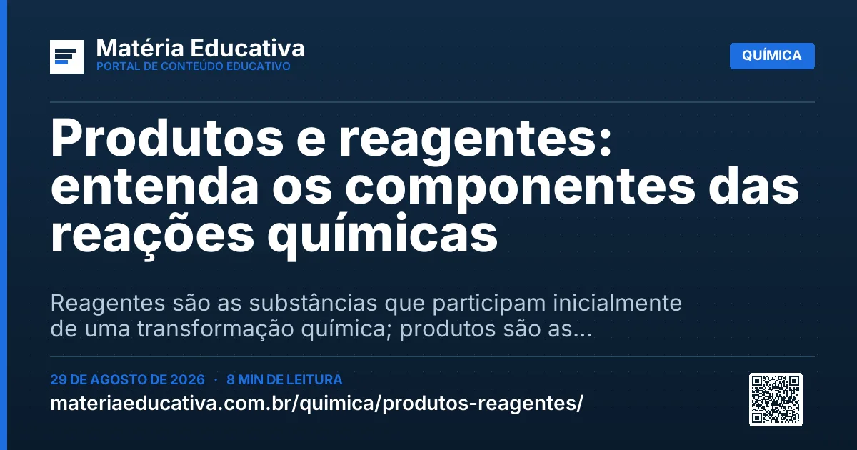 Resumo visual: Produtos e reagentes: entenda os componentes das reações químicas
