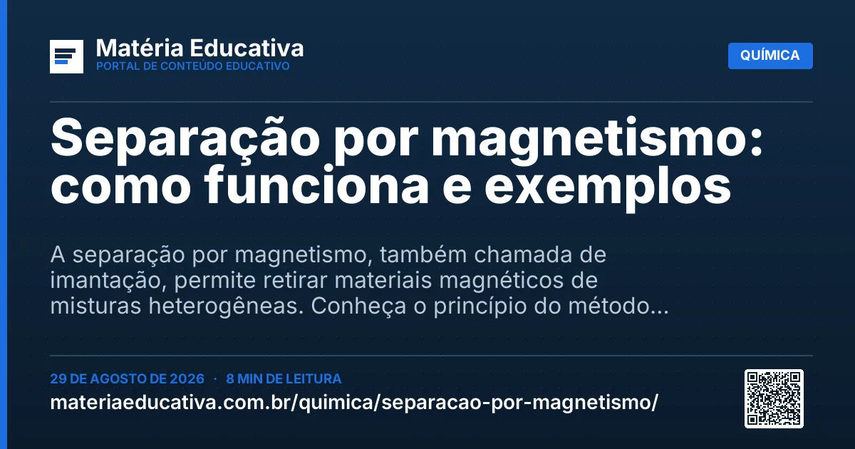 Resumo visual: Separação por magnetismo: como funciona e exemplos