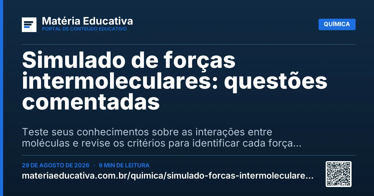 Resumo visual: Simulado de forças intermoleculares: questões comentadas
