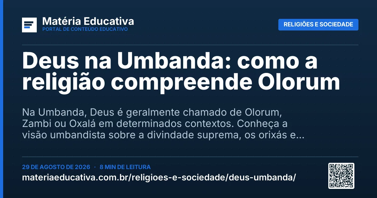 Resumo visual: Deus na Umbanda: como a religião compreende Olorum
