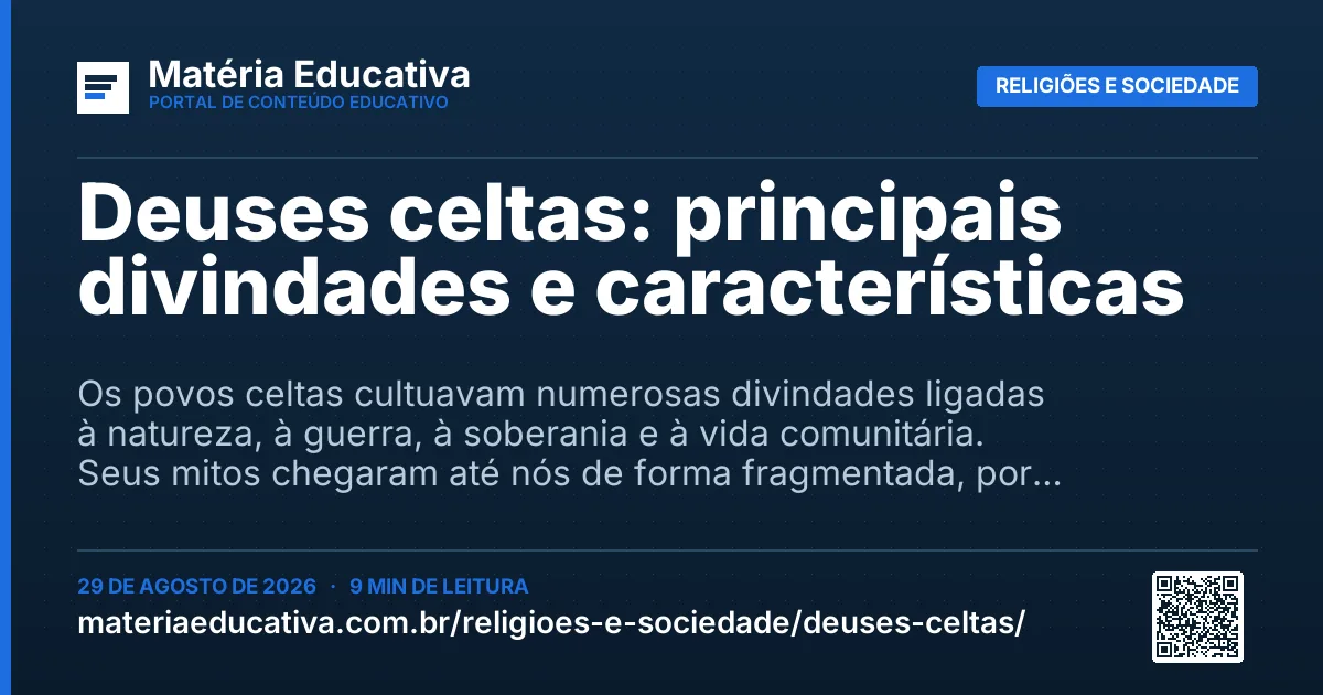 Resumo visual: Deuses celtas: principais divindades e características