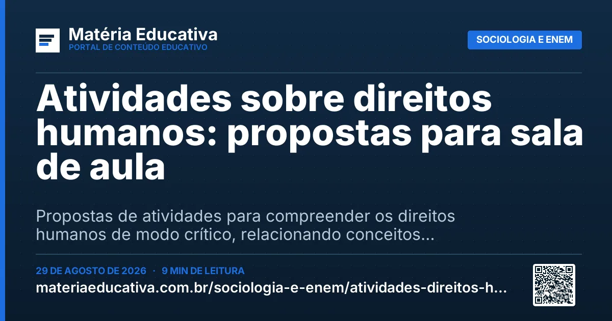 Resumo visual: Atividades sobre direitos humanos: propostas para sala de aula